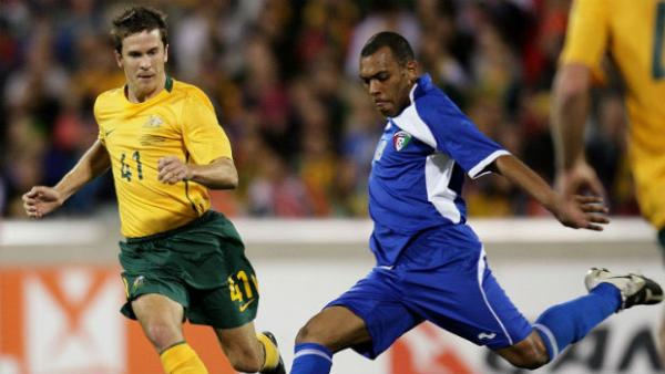 Kuwait's Jarah Alateeqi shoots during a 2011 Asian Cup qualifier against the Socceroos.
