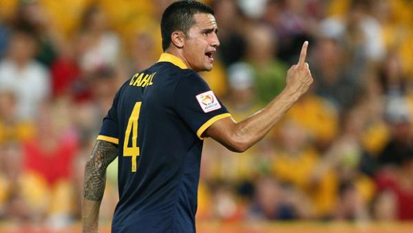 Cahill gestures during the Socceroos' 1-0 loss to Korea Republic.
