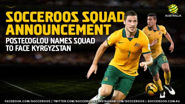 Ange Postecoglou has named a 23-man squad for the upcoming World Cup Qualifier against Kyrgyzstan.