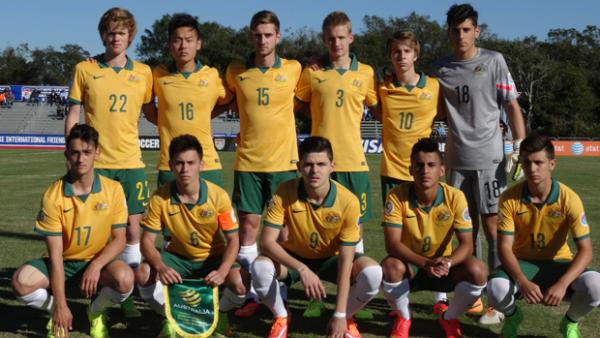 The Joeys pose for a team photo prior to their clash with Brazil.
