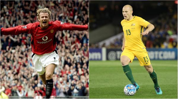 Growing up Caltex Socceroo Aaron Mooy tried to emulate the likes of Manchester United superstar David Beckham.