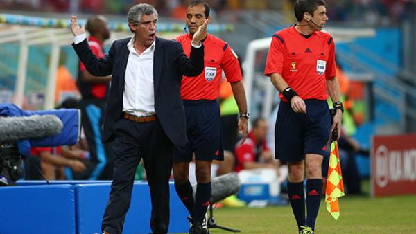 Santos reacts during Greece's loss to Costa Rica.