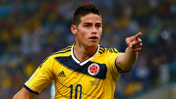 James Rodriguez won goal of the tournament for his strike against Uruguay.