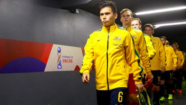 Joeys walk out of the tunnel ahead of their Round of 16 clash with Nigeria.