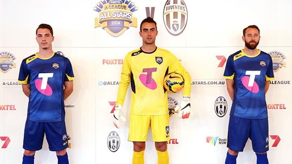 Foxtel A-League All Stars Storm Roux, Mark Birighitti and Joshua Rose.