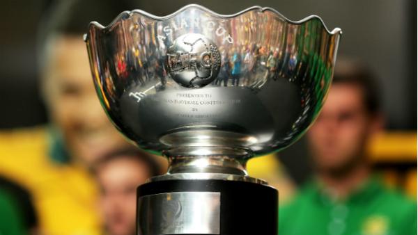 The AFC Asian Cup trophy during its tour of Australia.