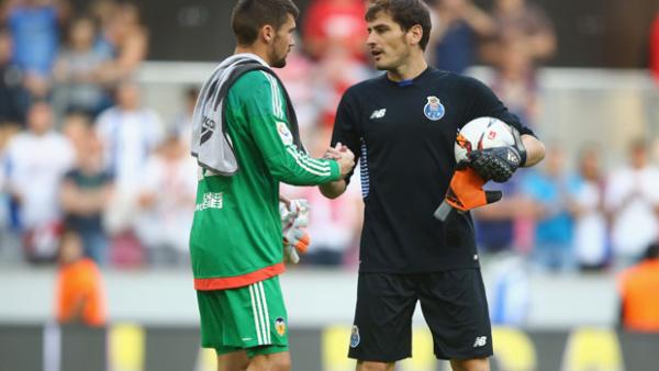 Mat Ryan with Iker Casillas after the recent friendly against Porto.