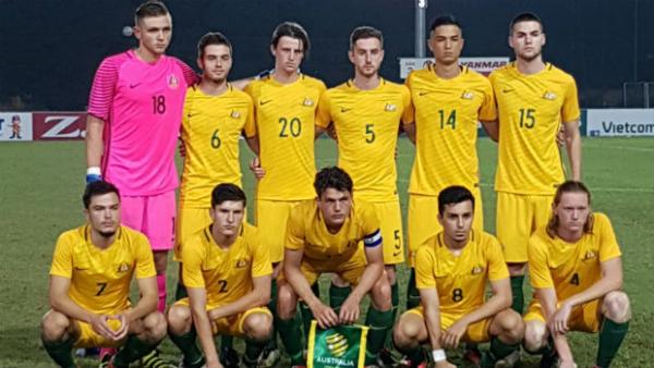 The Young Socceroos starting XI against Thailand.