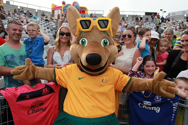 The new Socceroos mascot debuted at Sunday's Fan Day at Central Coast Stadium.