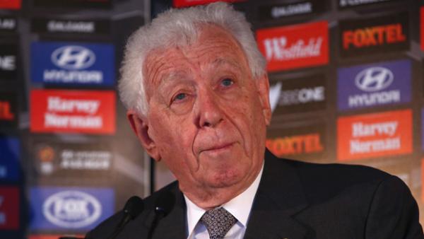 FFA Chairman Mr Frank Lowy AC speaking at the Hyundai A-League season launch.