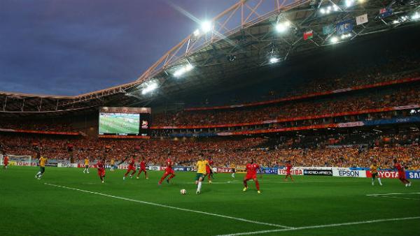 A general view of ANZ Stadium when the Socceroos played Oman during the 2015 Asian Cup.