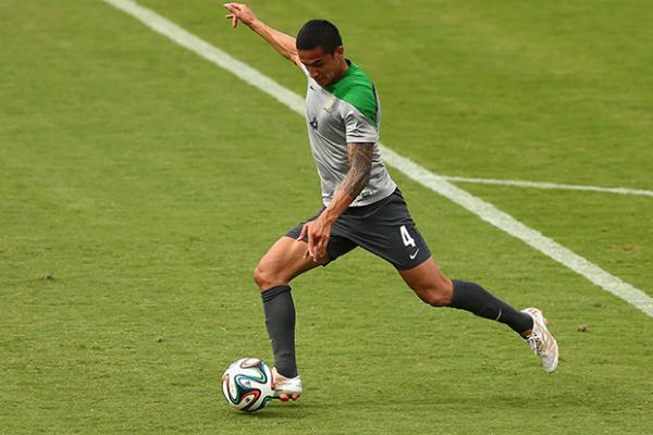 Tim Cahill at the Socceroos' training camp in Vitoria.