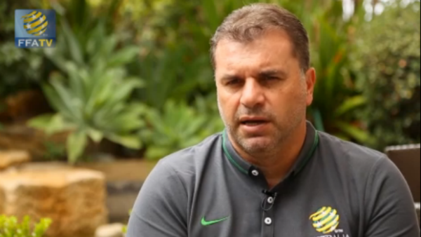 Socceroos coach Ange Postecoglou speaking to FFA TV.