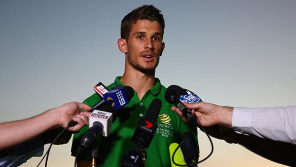 Dario Vidosic addresses media ahead of the Socceroos World Cup opener against Chile.