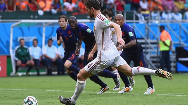 Alonso scored Spain's lone goal from the penalty spot against Holland.