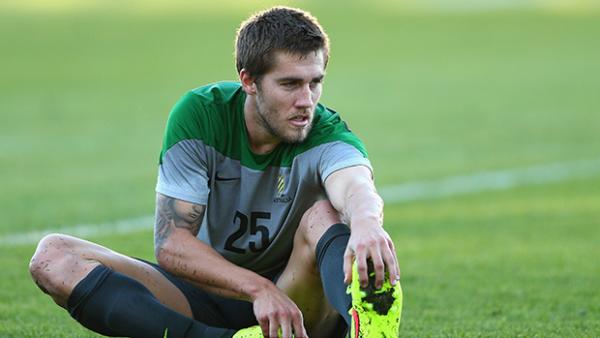 Josh Brillante at the Socceroos' World Cup training camp on the Central Coast.