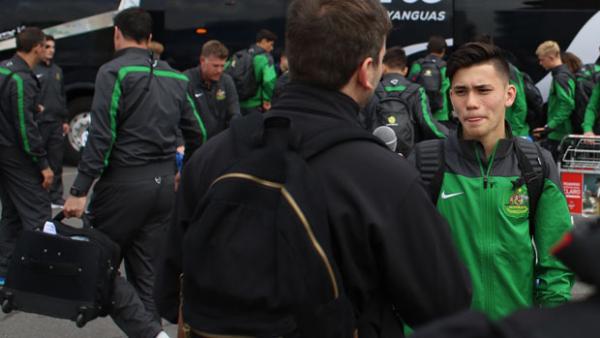 Joeys Captain Joe Caletti chats to FIFA Media upon arrival in Chile.