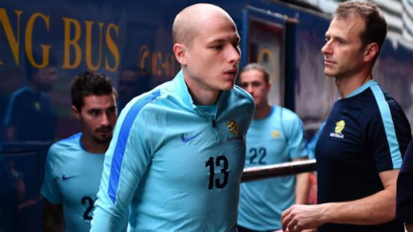Aaron Mooy in camp with the Caltex Socceroos during their World Cup Qualifying campaign.
