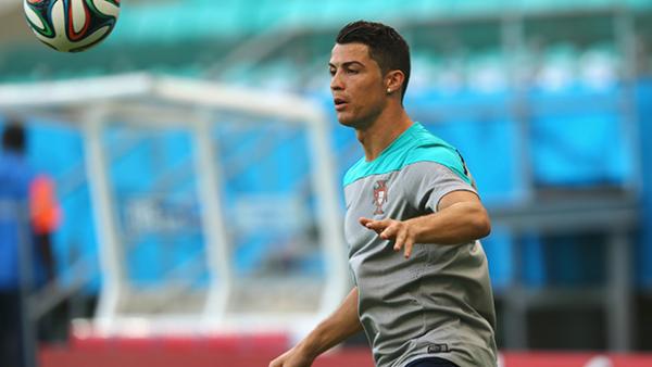 Ronaldo trains ahead of Portugal's World Cup opener against Germany.