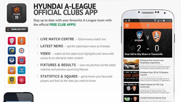 The Hyundai A-League app has been released along with one for all ten clubs and the Socceroos!