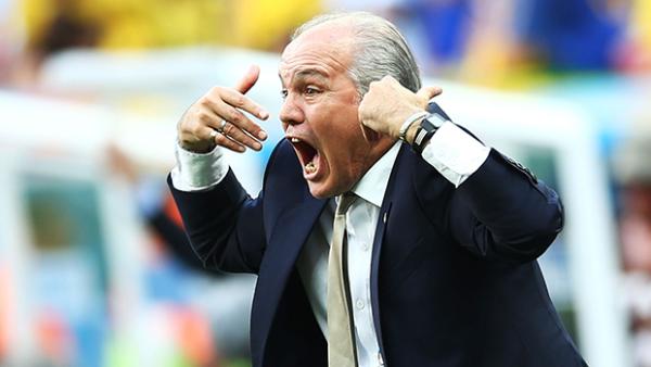 Argentina coach Alejandro Sabella gestures during quarter-final win over Belgium.