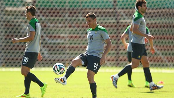 James Trosi at Socceroos training in Brazil for the World Cup.