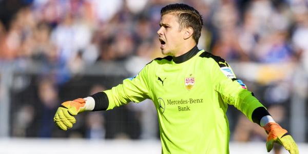 Mitch Langerak's Stuttgart remain on top of 2.Bundesliga with six rounds remaining.