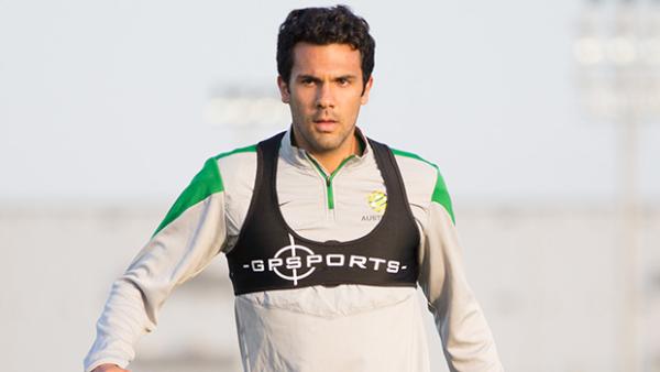 Topor-Stanley during a Socceroos training session in Japan.