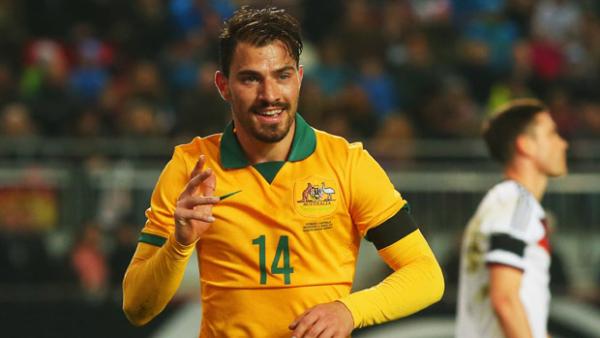 James Troisi celebrates after scoring against Germany.