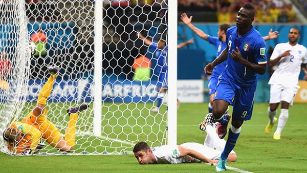 Italy's Marion Balotelli headed home what proved to be the winner against England.