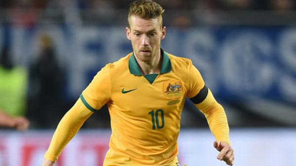 Oliver Bozanic in the Socceroos' match against FYR Macedonia in Skopje.