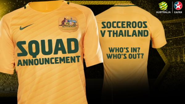 Caltex Socceroos coach Ange Postecoglou has named his 23-man squad for this month's World Cup Qualifier against Thailand.