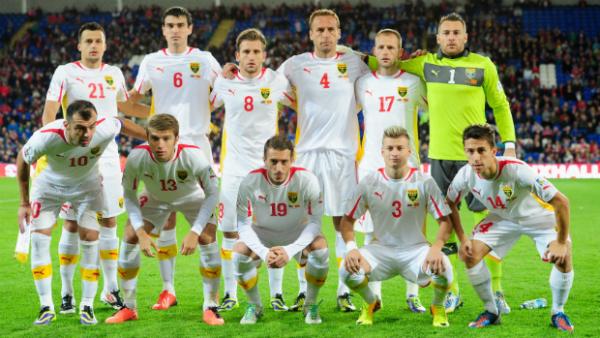The FYR Macedonia starting XI that played Wales in a 2014 World Cup qualifier in Cardiff.