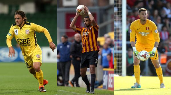 Uncapped Socceroos Josh Risdon, James Meredith and Alex Cisak.