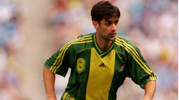 Canberra product Ned Zelic during the Socceroos' 1999 clash against Brazil.