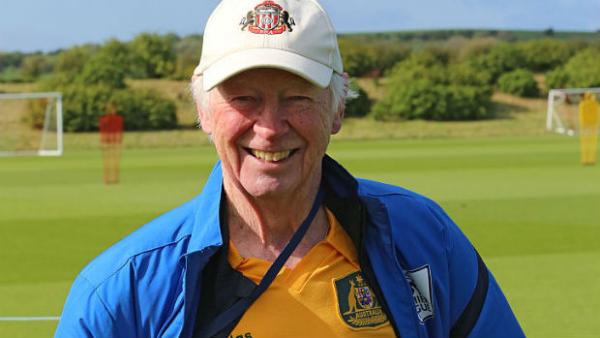 Former Socceroos coach Jim Shoulder at the Socceroos training camp in Sunderland.