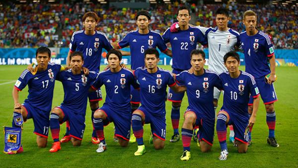 Japan pose for a team photo prior to their World Cup group match against Ivory Coast.
