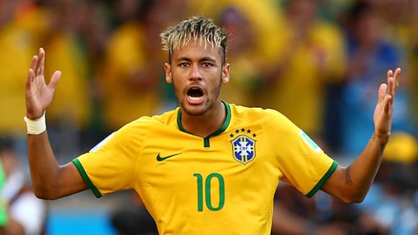Neymar celebrates after Brazil's victory over Chile.