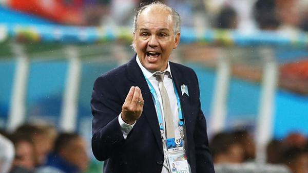 Sabella looks on during Argentina's semi-final victory over the Netherlands.